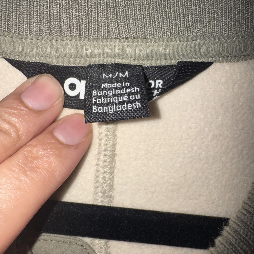 Outdoor Research Juneau Sherpa Fleece Bomber Jacket Tan Olive Green Womens M - Picture 9 of 14